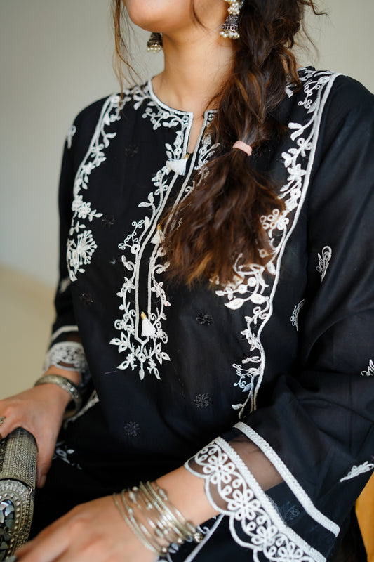 Black Pearl - 2 PC Embroidered Dress