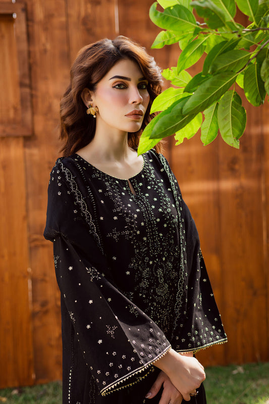 Noor-e-Siyah - 3 PC Embriordered Dress