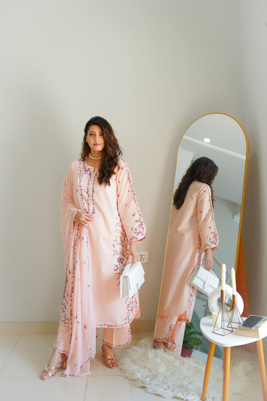 Enara - 3 PC Embriordered Dress