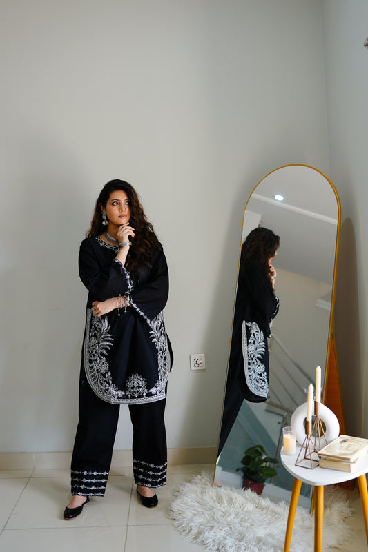 Black Canvas - 2 PC Embroidered Dress