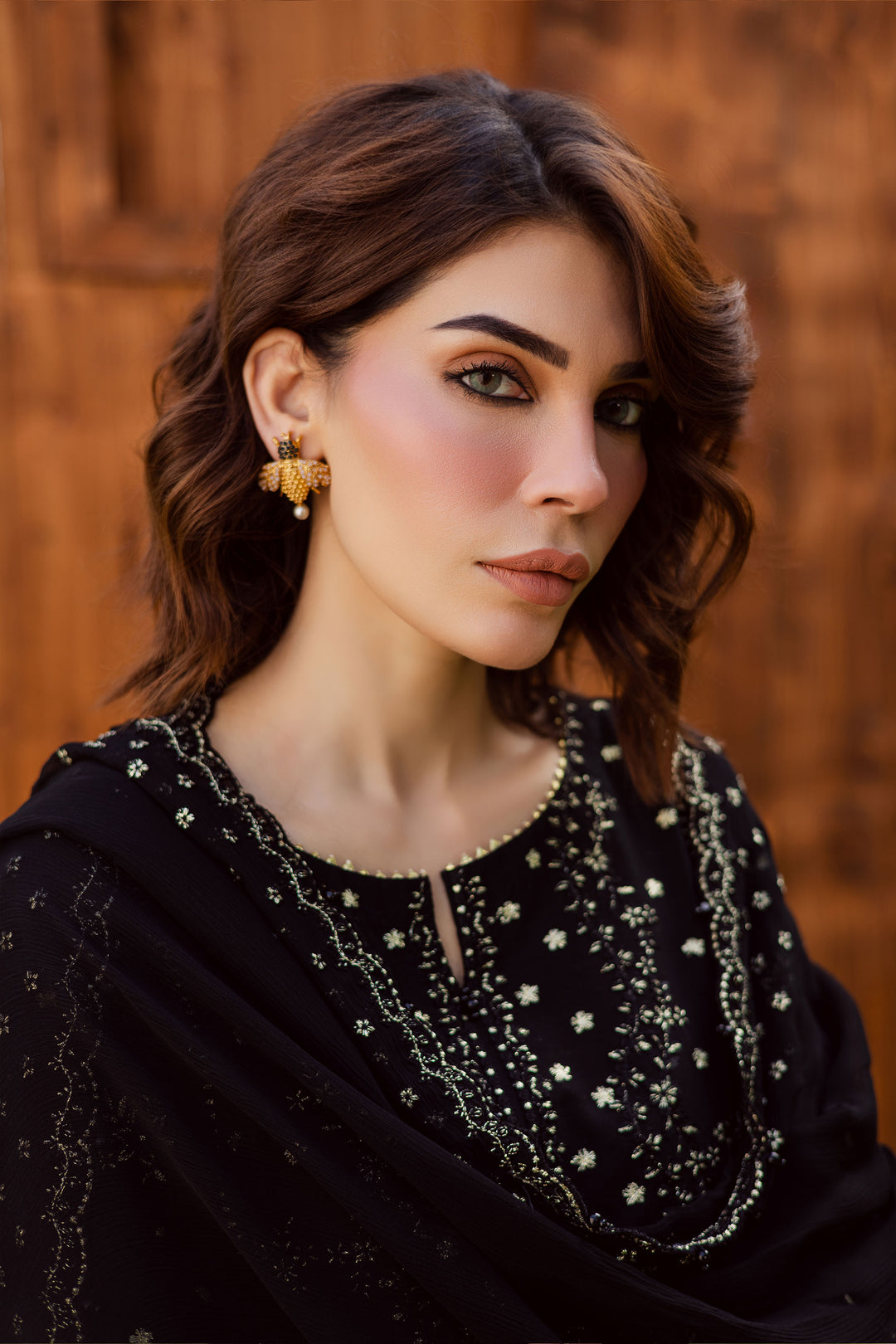 Noor-e-Siyah - 3 PC Embriordered Dress