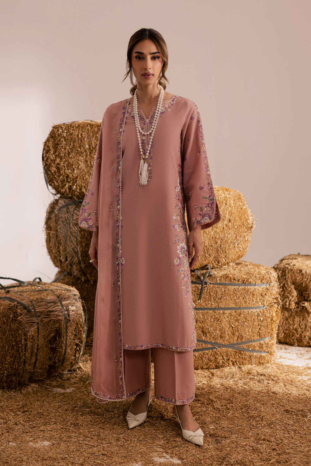 Enara - 3 PC Embriordered Dress